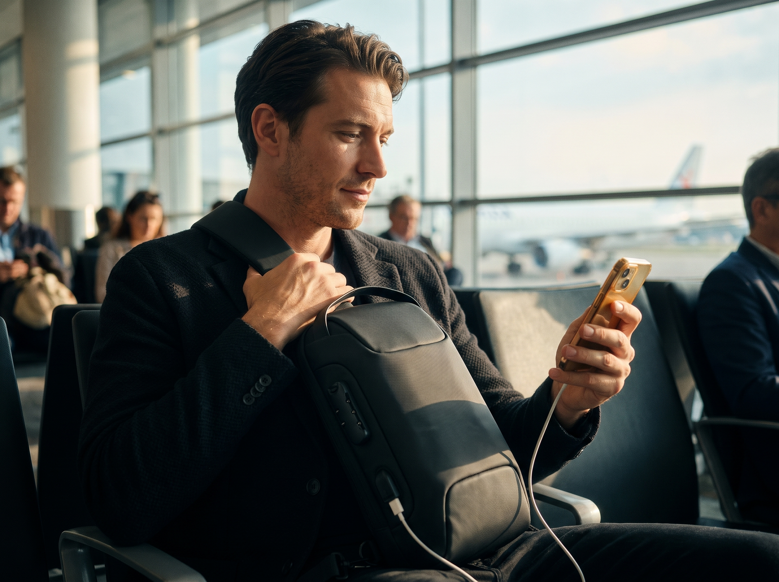 Land with a full phone.