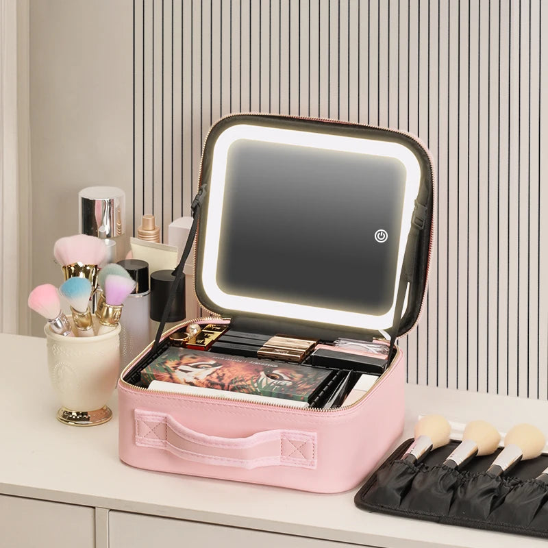 LED Lighted Travel Makeup Case