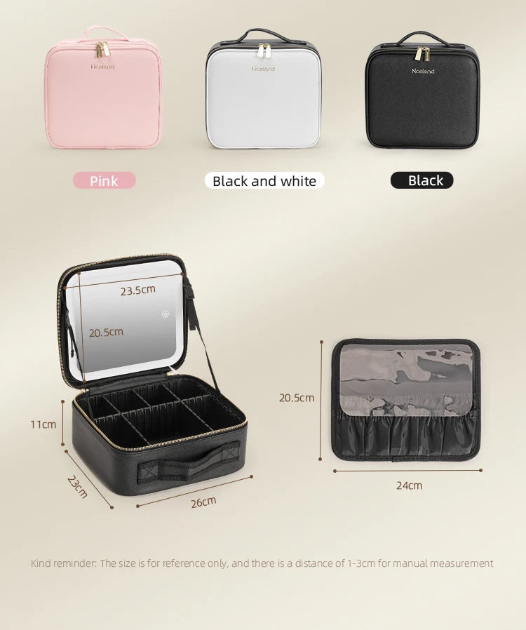LED Lighted Travel Makeup Case