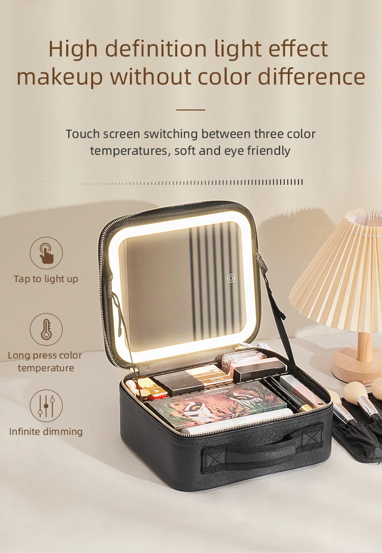 LED Lighted Travel Makeup Case