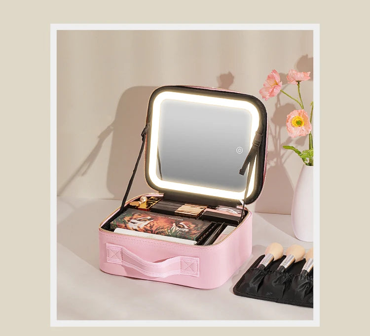 LED Lighted Travel Makeup Case