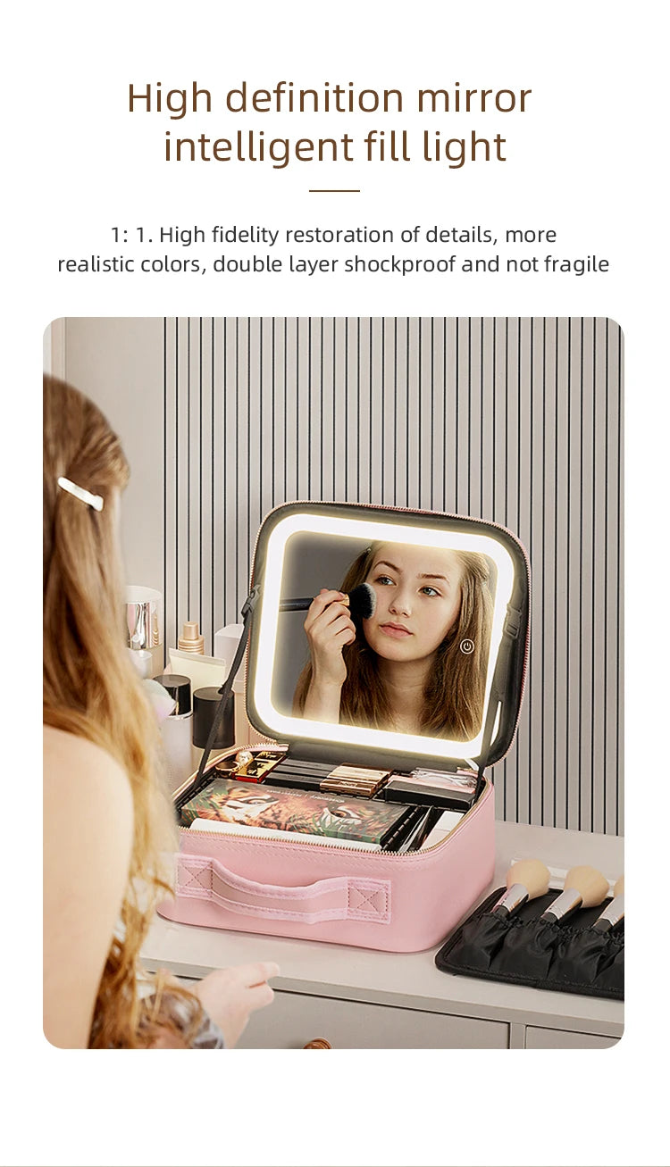LED Lighted Travel Makeup Case