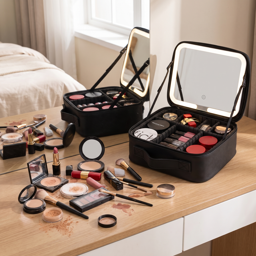 LED Makeup Case, Black, Problem and answer