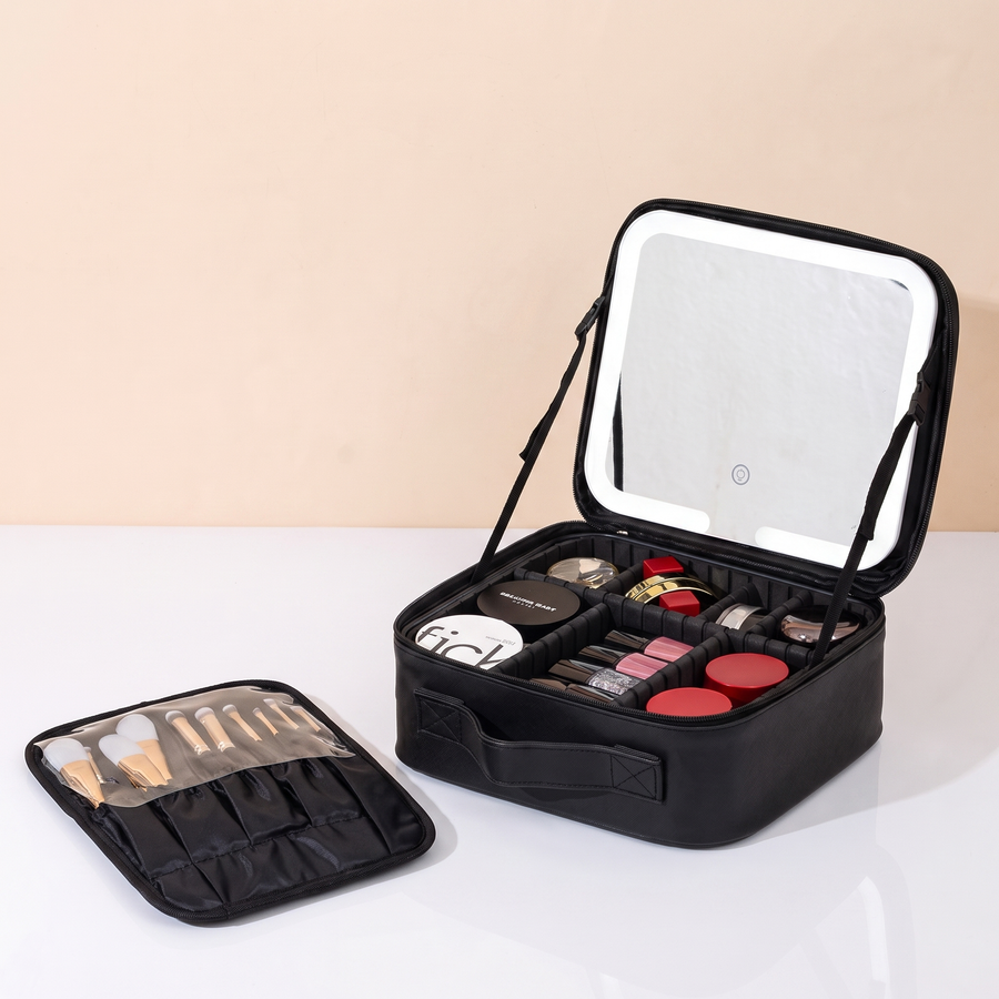 LED Makeup Case, Black, What you get