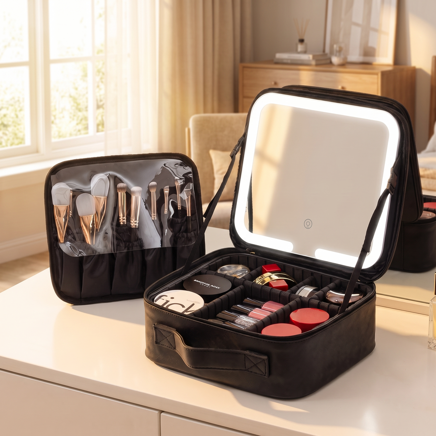 LED Makeup Case, Black, Outcome
