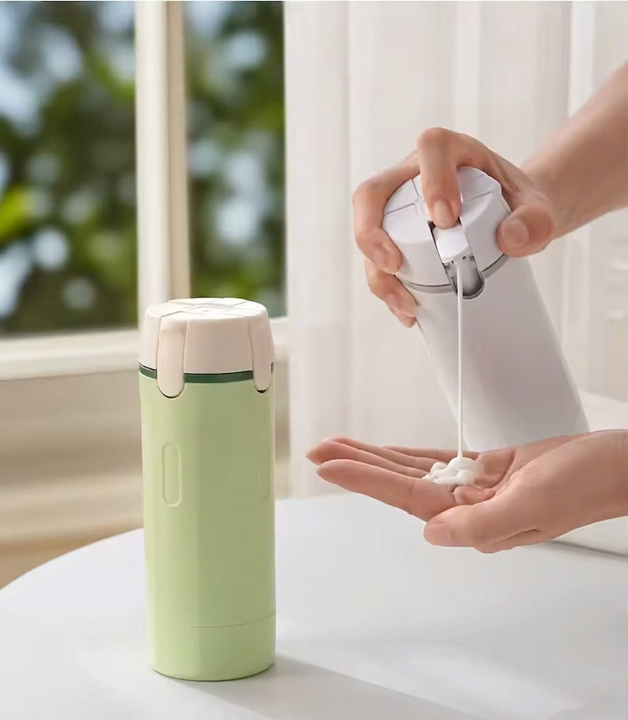 Tripstash 4-in-1 leakproof travel bottle with four silicone compartments for shampoo, conditioner, body wash and lotion